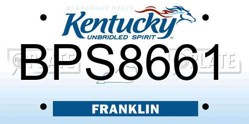 BPS8661 Kentucky License Plate