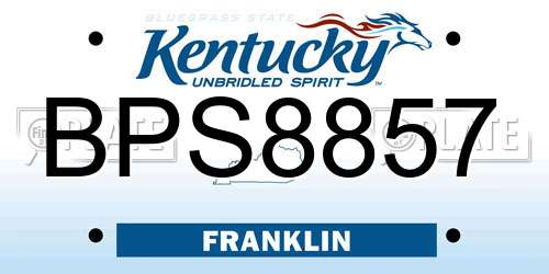 BPS8857 Kentucky License Plate