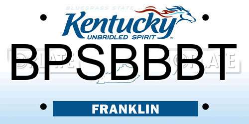 BPSBBBT Kentucky License Plate