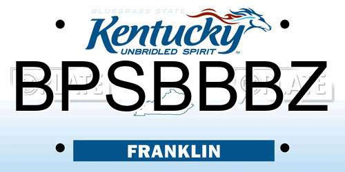 BPSBBBZ Kentucky License Plate