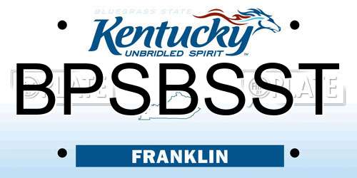 BPSBSST Kentucky License Plate