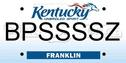 BPSSSSZ Kentucky License Plate