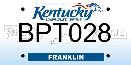 BPT028 Kentucky License Plate