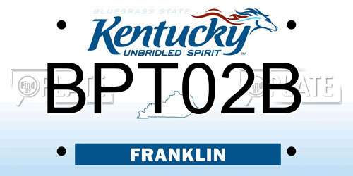 BPT02B Kentucky License Plate