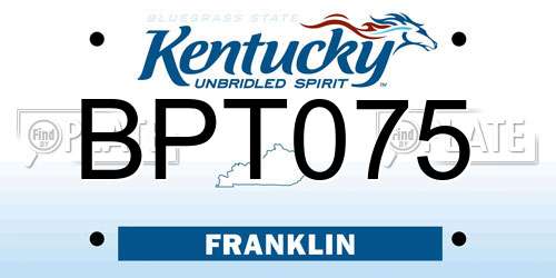 BPT075 Kentucky License Plate
