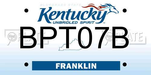BPT07B Kentucky License Plate