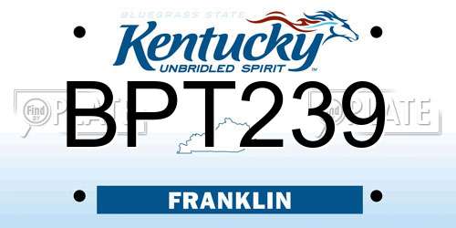 BPT239 Kentucky License Plate