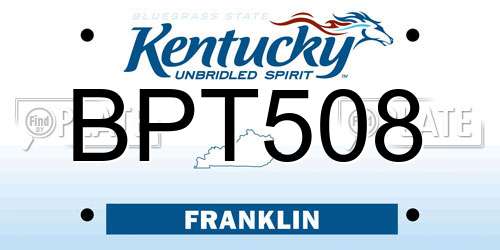 BPT508 Kentucky License Plate