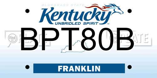 BPT80B Kentucky License Plate
