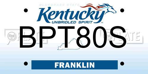 BPT80S Kentucky License Plate