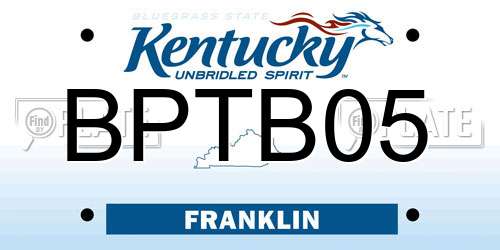 BPTB05 Kentucky License Plate