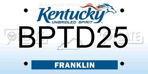 BPTD25 Kentucky License Plate