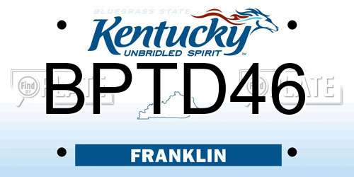BPTD46 Kentucky License Plate