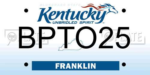 BPTO25 Kentucky License Plate
