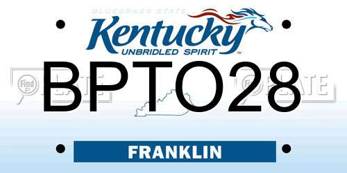 BPTO28 Kentucky License Plate