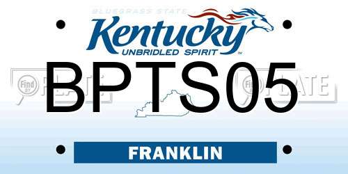 BPTS05 Kentucky License Plate