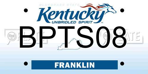 BPTS08 Kentucky License Plate