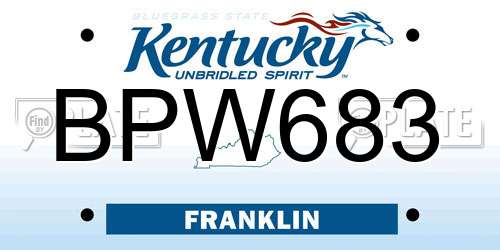 BPW683 Kentucky License Plate