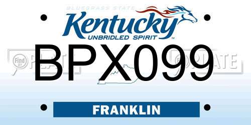 BPX099 Kentucky License Plate