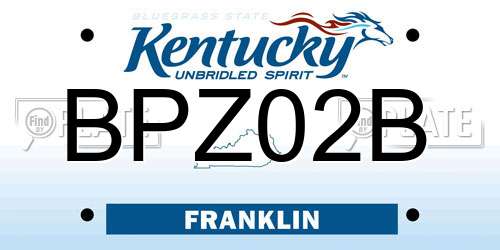 BPZ02B Kentucky License Plate
