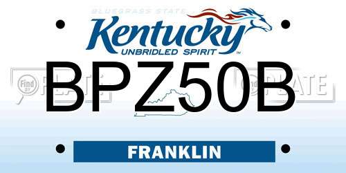 BPZ50B Kentucky License Plate