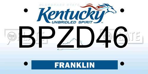 BPZD46 Kentucky License Plate