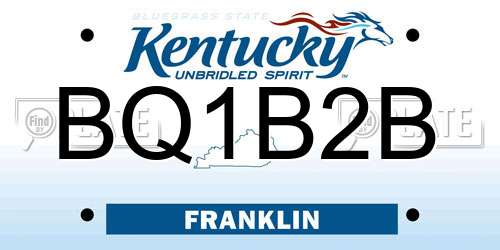 BQ1B2B Kentucky License Plate