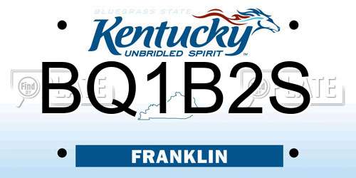 BQ1B2S Kentucky License Plate