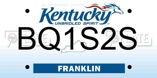 BQ1S2S Kentucky License Plate