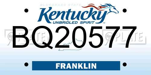 BQ20577 Kentucky License Plate