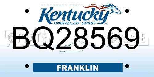 BQ28569 Kentucky License Plate