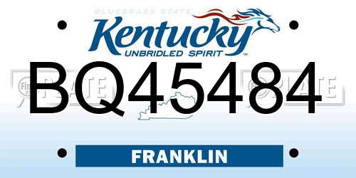 BQ45484 Kentucky License Plate