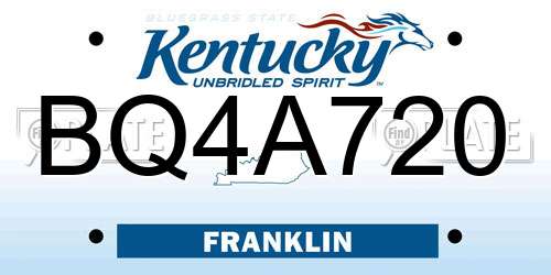 BQ4A720 Kentucky License Plate