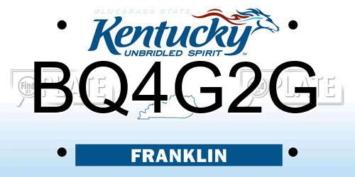 BQ4G2G Kentucky License Plate