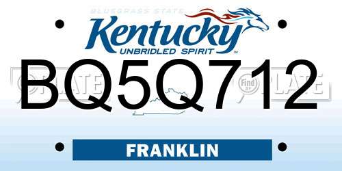BQ5Q712 Kentucky License Plate
