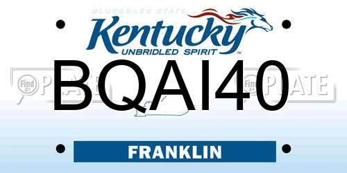BQAI40 Kentucky License Plate