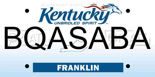 BQASABA Kentucky License Plate