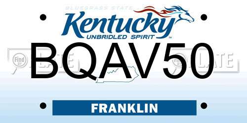 BQAV50 Kentucky License Plate