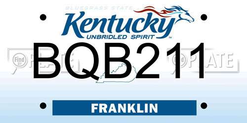 BQB211 Kentucky License Plate