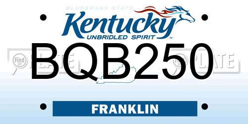 BQB250 Kentucky License Plate