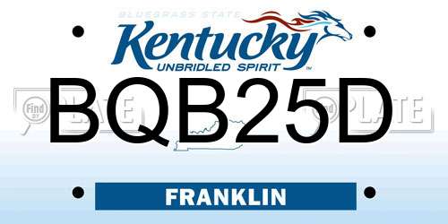 BQB25D Kentucky License Plate