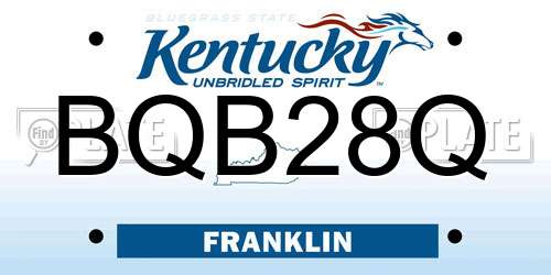 BQB28Q Kentucky License Plate