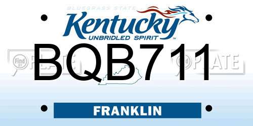 BQB711 Kentucky License Plate