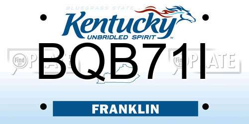 BQB71I Kentucky License Plate