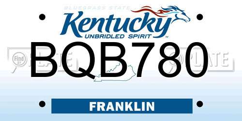 BQB780 Kentucky License Plate