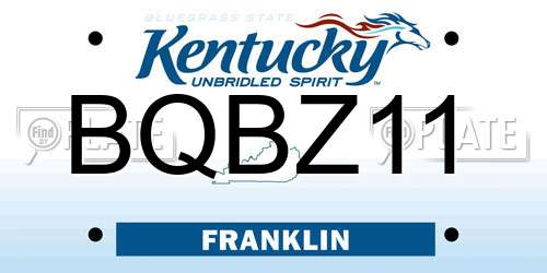 BQBZ11 Kentucky License Plate