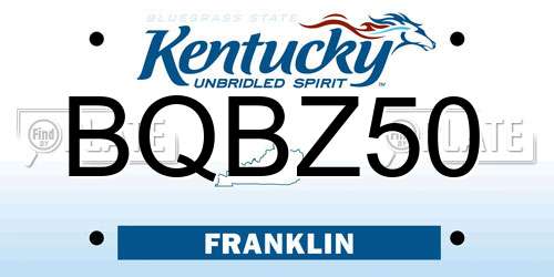 BQBZ50 Kentucky License Plate