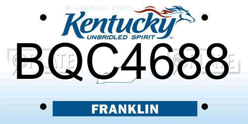 BQC4688 Kentucky License Plate