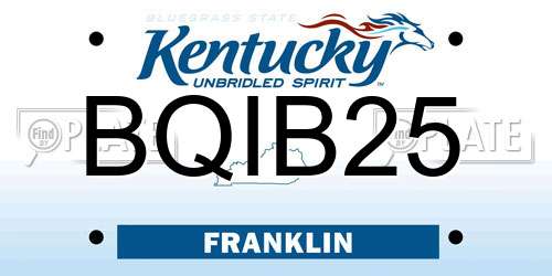 BQIB25 Kentucky License Plate