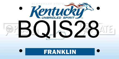 BQIS28 Kentucky License Plate